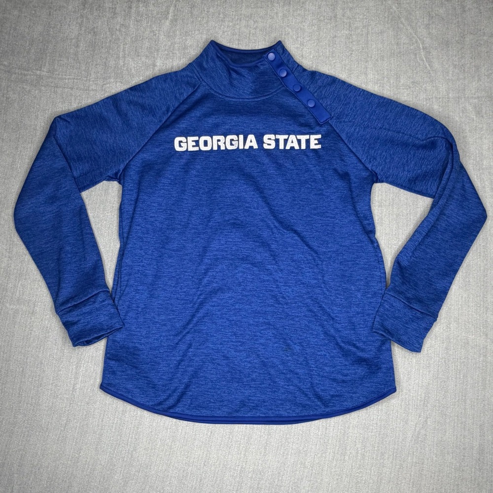 Colosseum Georgia State Pullover Womens Large Blue Snap Neck Sweatshirt Active
